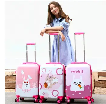 детский дорожный чемодан на колесиках, 20 дюймов, детский чемодан, ручная кладь, чемодан для девочек, багаж на тележке, чемодан на колесиках, сумки-тележки