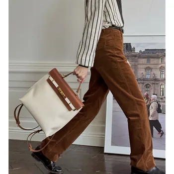 Maxdutti/ Новый французский Модный Блоггер, Ретро-Рюкзак, Женская Холщовая Кожаная Простроченная Квадратная сумка, Повседневная сумка в стиле колледжа