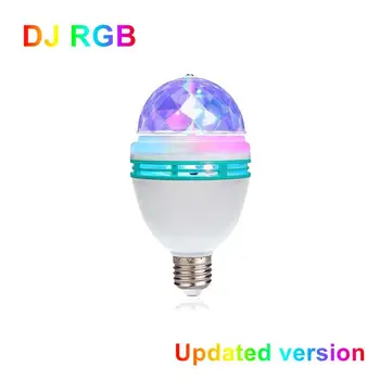 Светодиодная RGB Лампа 9 Вт 6 Вт E27 DJ Лампа Волшебный Цветной Проектор С Автоматическим Вращением Сценического Освещения AC220V 110V Для Праздничной Вечеринки, Бара, Дискотеки KTV
