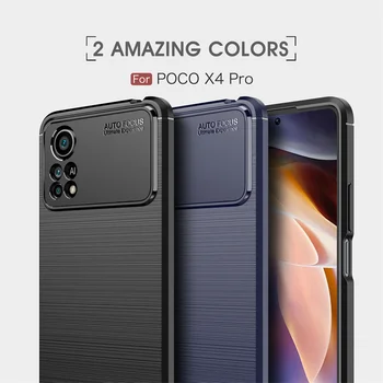 Бампер из Углеродного волокна Для Poco X4 Pro 5G Чехол Для Poco X4 Pro 5G Coque Противоударный Защитный Чехол Для телефона Poco X4 Pro 5G