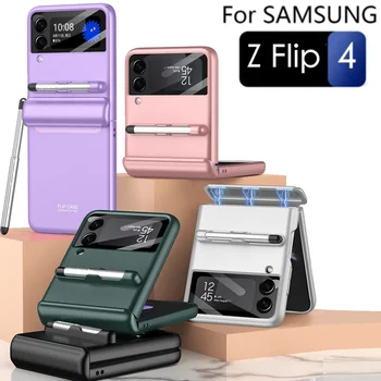 Для Samsung Galaxy Z Флип 3 4 5G Чехол с Емкостной ручкой, Магнитная крышка, Защита от падения, Флип 3 4 Чехла на Galaxy Z Flip3 Flip4 Case