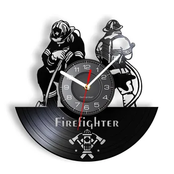 Дизайн Пожарного, Лазерная резка, Виниловая пластинка, Настенные часы для пожарной охраны, Спасательный Настенный арт, Ретро Альбом, Longplay Clock