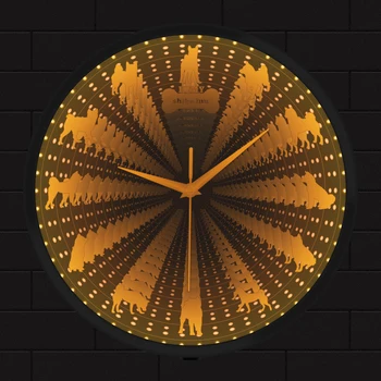 Японская Собака Шиба-Ину, Настенные часы с бесконечным Зеркалом, декор для гостиной, собака Породы Шиба-Кен, Ночник, Часы, Прикроватный настенный светильник