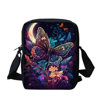 Новая модная сумка-мессенджер с 3D принтом бабочки для женщин, повседневная сумка для покупок, школьная сумка для девочек, дорожные сумки через плечо