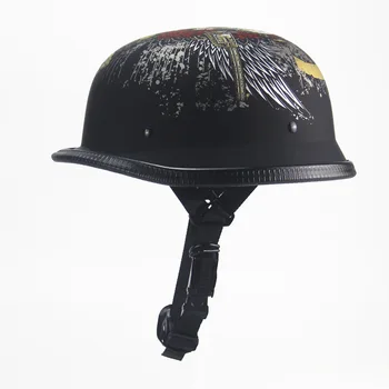 Шлем в форме ковша Шлем времен Второй мировой войны Индивидуальность Ретро-шлем Круиз с педалью наполовину Шлем Электрический мотоциклетный шлем