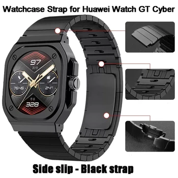 Роскошный комплект модификации Ремешок для часов из нержавеющей стали для Huawei GT Cyber, металлический безе, металлический корпус для часов Huawei GT Cyber браслет