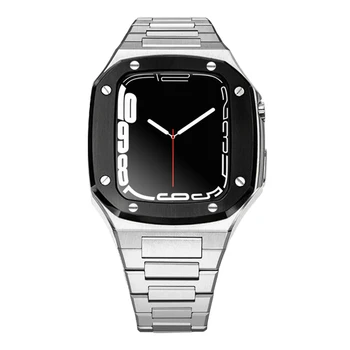 Комплект модов для Apple Watch 8 7 Case Band 45 мм 41 мм 40 мм Роскошная Модификация Металлического Стального Корпуса для iWatch Series 7 6 SE 5 4 3 44 мм