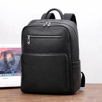 Кожаный рюкзак AETOO, мужской рюкзак из воловьей кожи, большая вместительная сумка для компьютера, многокамерный рюкзак для путешествий