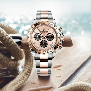 2020 Розовое Золото PAGANI DESIGN Роскошные Мужские часы Лучший бренд Кварцевые Часы Мужские Хронограф Деловые наручные часы мужские Автоматические Часы