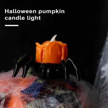 Свеча на тему Хэллоуина, Жуткий чайный светильник-паук, безопасная беспламенная светодиодная свеча для украшения вечеринки на Хэллоуин, свеча на Хэллоуин