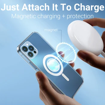 2022 Новый Магнитный Прозрачный Силиконовый Чехол для телефона с Защитой от Падения iPhone 13 12 11 Pro Max Mini с Мелкими Отверстиями, Защитные Чехлы для камеры