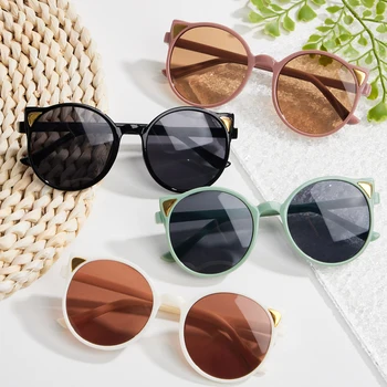 Солнцезащитные очки с защитой от UV400 для малышей, поляризованные солнцезащитные очки круглой формы для мальчиков и девочек