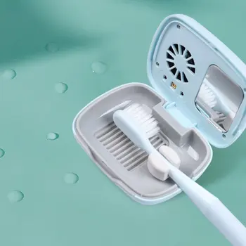 Перезаряжаемое дезинфицирующее средство для зубных щеток, стерилизатор с вентилятором, Переносной чехол-органайзер для зубных щеток для дома